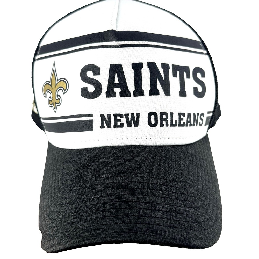 New Era 39THIRTY New Orleans Saints Flex Fit Hat S/M Black White NFL Cap